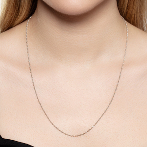 Серебряная цепь «Сингапур» с алмазной огранкой