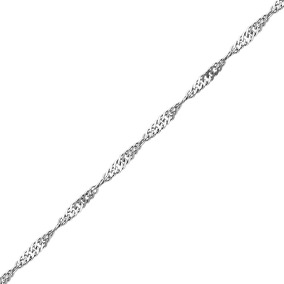 Серебряная цепь «Сингапур» с алмазной огранкой