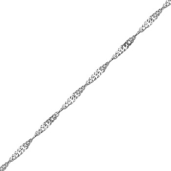 Серебряная цепь «Сингапур» с алмазной огранкой