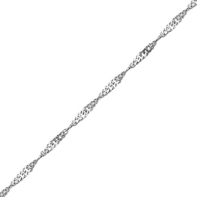 Серебряная цепь «Сингапур» с алмазной огранкой