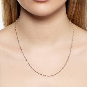 Серебряная цепь «Сингапур» с алмазной огранкой