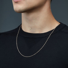 Серебряная цепь «Сингапур» с алмазной огранкой