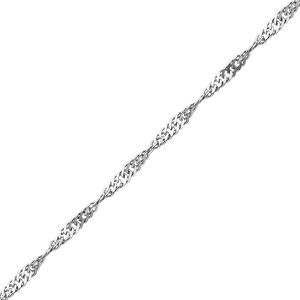 Серебряная цепь «Сингапур» с алмазной огранкой