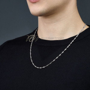 Серебряная цепь «Сингапур» с алмазной огранкой