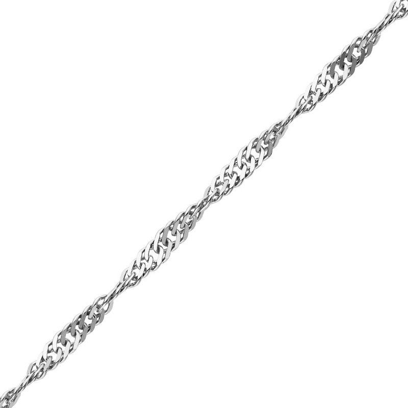 Серебряная цепь «Сингапур» с алмазной огранкой