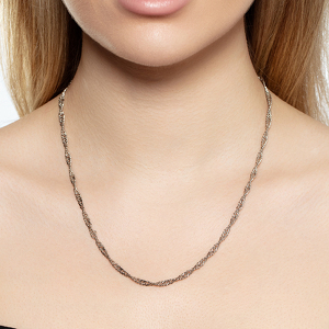 Серебряная цепь «Сингапур» с алмазной огранкой