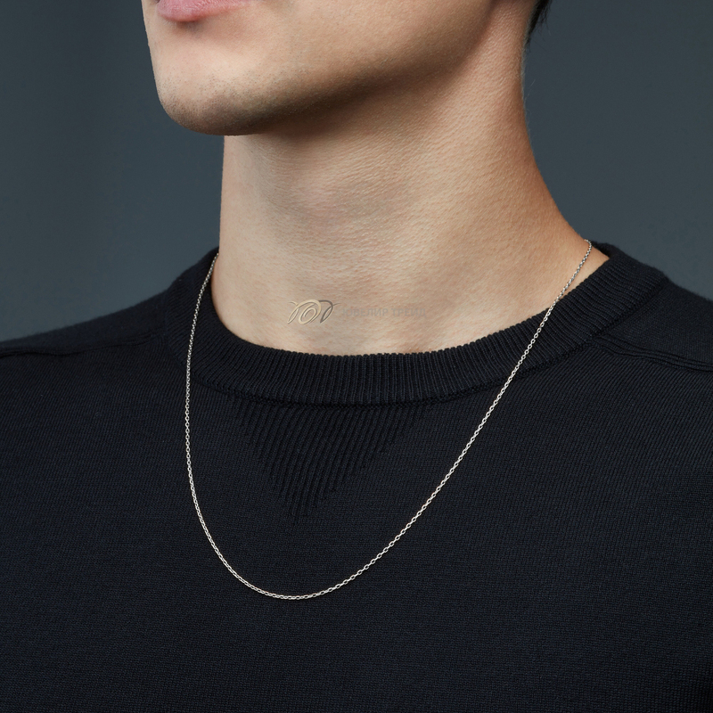 Серебряная цепь «Якорь» с алмазной огранкой