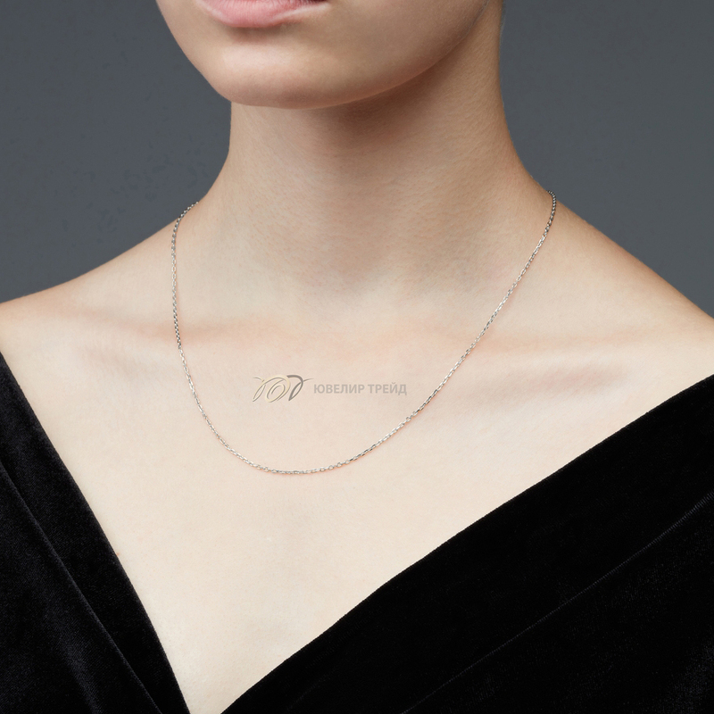 Серебряная цепь «Якорь» с алмазной огранкой