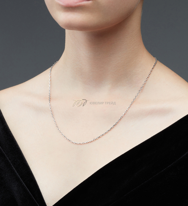 Серебряная цепь «Якорь» с алмазной огранкой
