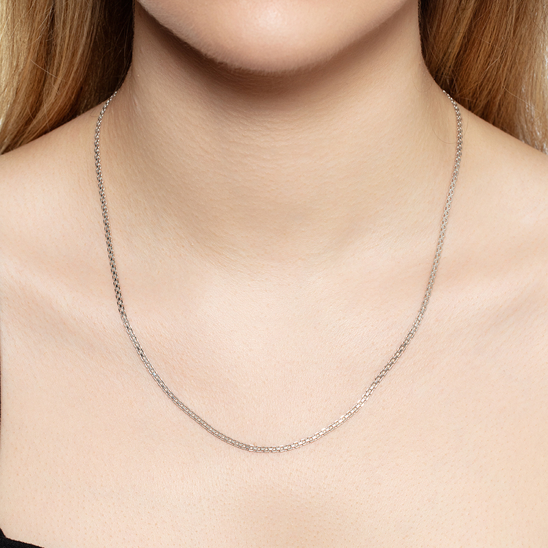 Серебряная цепь «Бисмарк» с алмазной огранкой