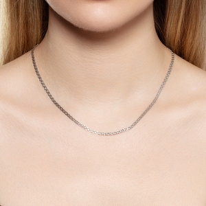 Серебряная цепь «Бисмарк» с алмазной огранкой