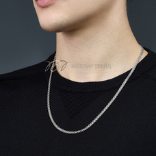 Серебряная цепь «Бисмарк» с алмазной огранкой