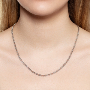 Серебряная цепь «Гарибальди» с алмазной огранкой