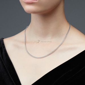 Серебряная цепь «Гарибальди» с алмазной огранкой