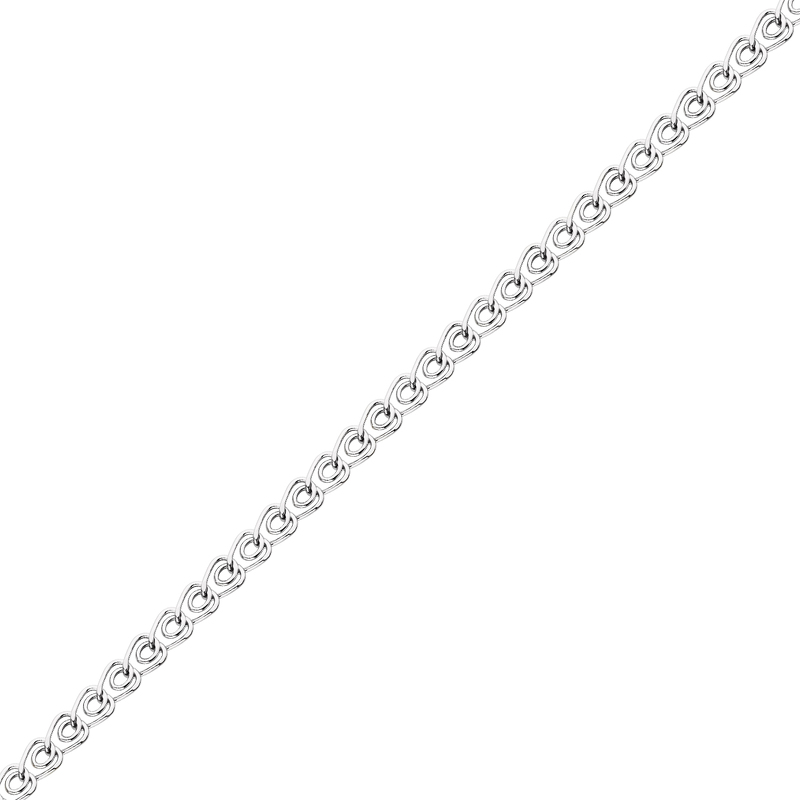 Серебряная цепь «Сердечко» с алмазной огранкой