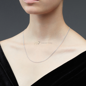 Серебряная цепь «Сердечко» с алмазной огранкой