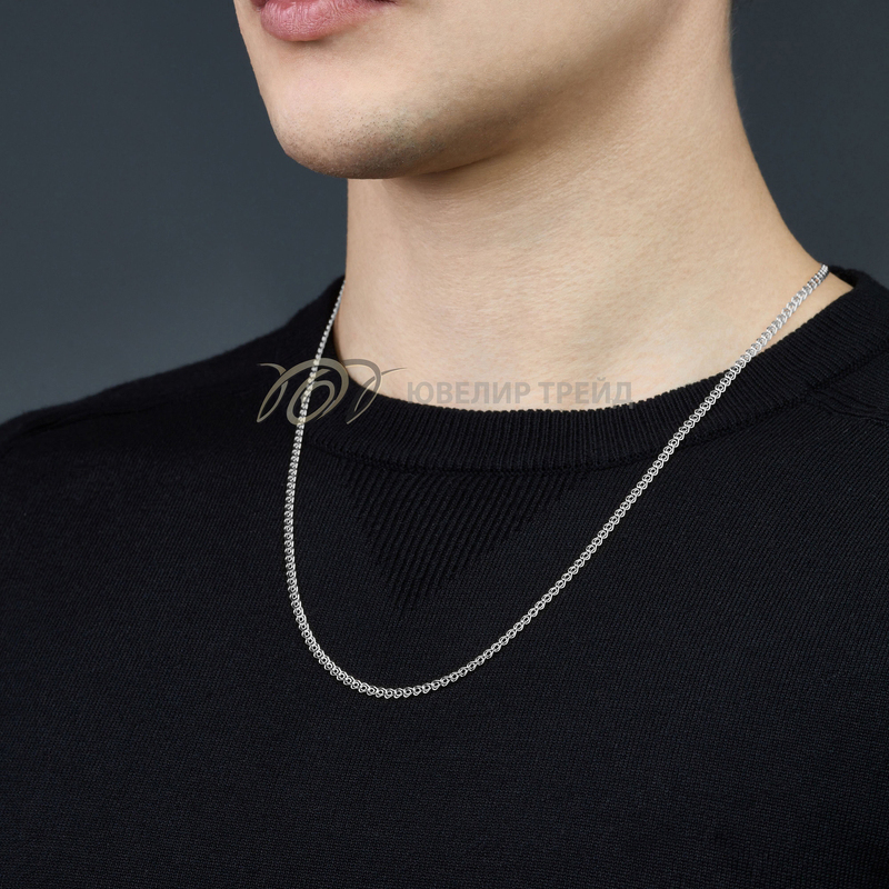 Серебряная цепь «Сердечко» с алмазной огранкой