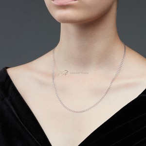 Серебряная цепь «Сердечко» с алмазной огранкой