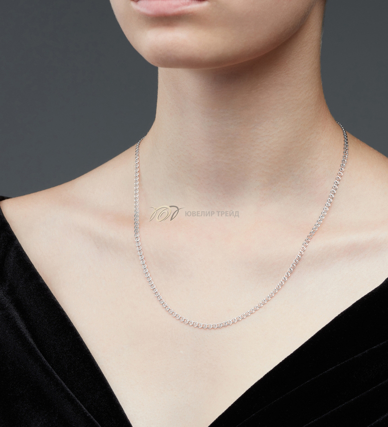 Серебряная цепь «Сердечко» с алмазной огранкой