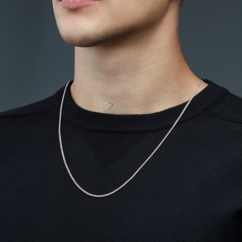 Серебряная цепь «Нонна» с алмазной огранкой