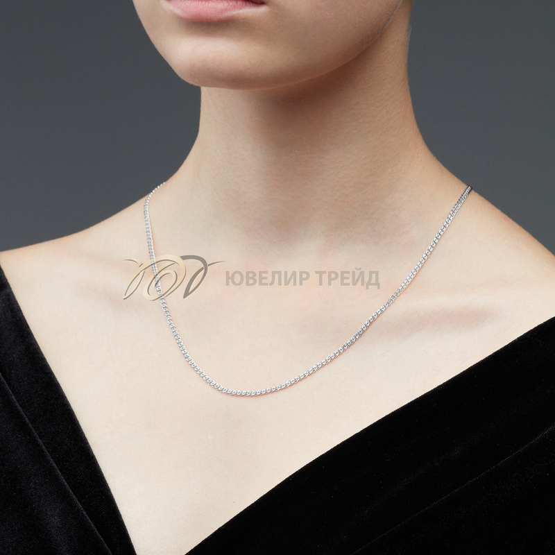Серебряная цепь «Нонна» с алмазной огранкой