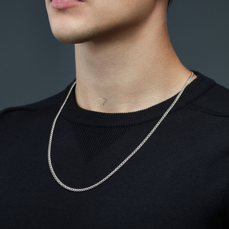 Серебряная цепь «Нонна» с алмазной огранкой