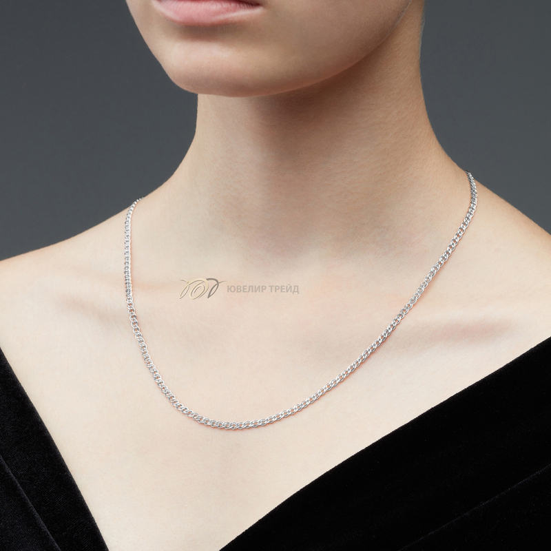 Серебряная цепь «Нонна» с алмазной огранкой