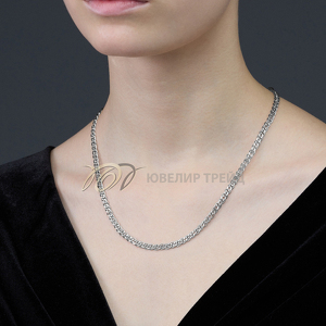 Серебряная цепь «Нонна» с алмазной огранкой