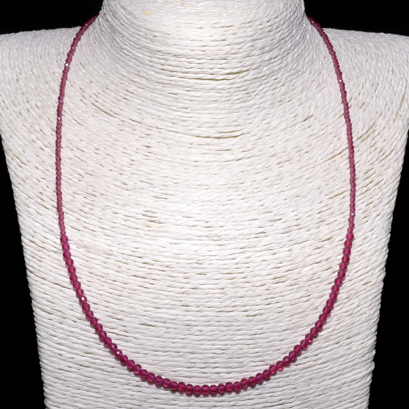 Рубин 093 бусы "голубиная кровь" шар грань 3мм, 2м