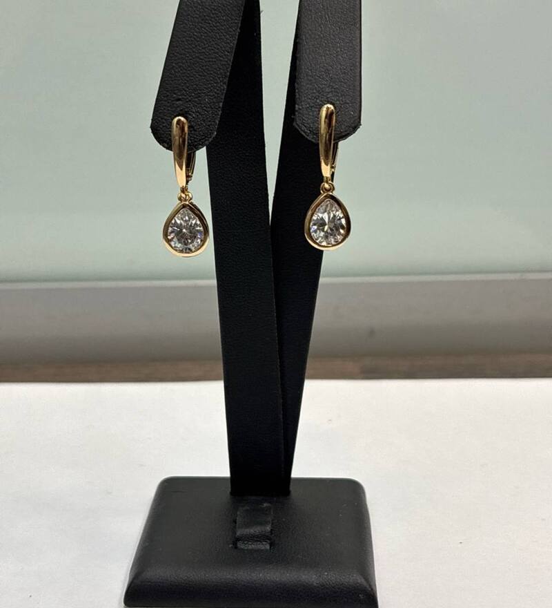 Серьги из ювелирного сплава в золочении