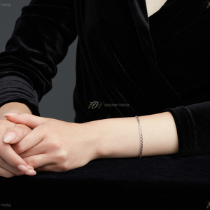 Серебряный браслет «Ромб тройной» с алмазной огранкой