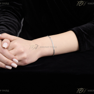 Серебряный браслет «Бисмарк» с алмазной огранкой