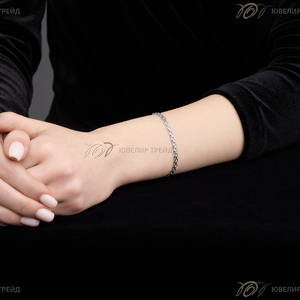 Серебряный браслет «Бисмарк» с алмазной огранкой