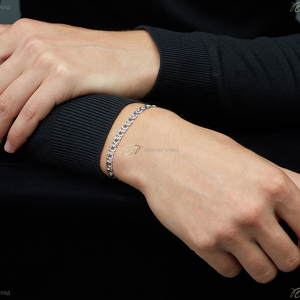 Серебряный браслет «Гарибальди» с алмазной огранкой