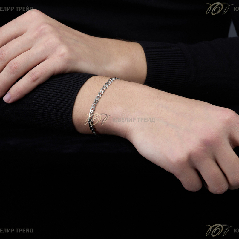 Серебряный браслет «Нонна» с алмазной огранкой