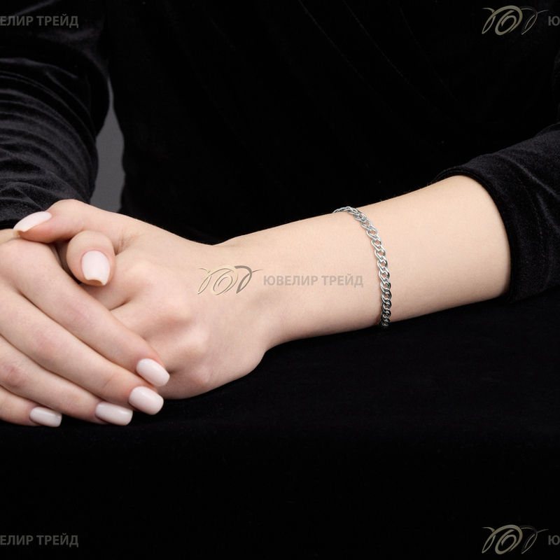 Серебряный браслет «Нонна» с алмазной огранкой