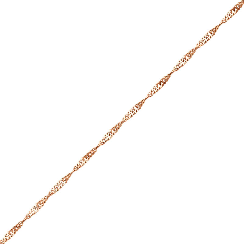 Серебряная цепь «Сингапур» с алмазной огранкой