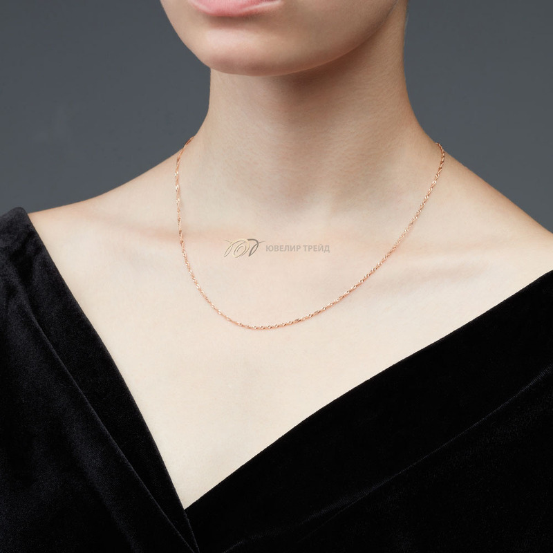 Серебряная цепь «Сингапур» с алмазной огранкой