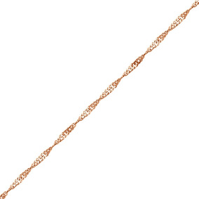 Серебряная цепь «Сингапур» с алмазной огранкой