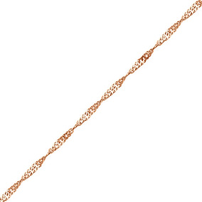 Серебряная цепь «Сингапур» с алмазной огранкой