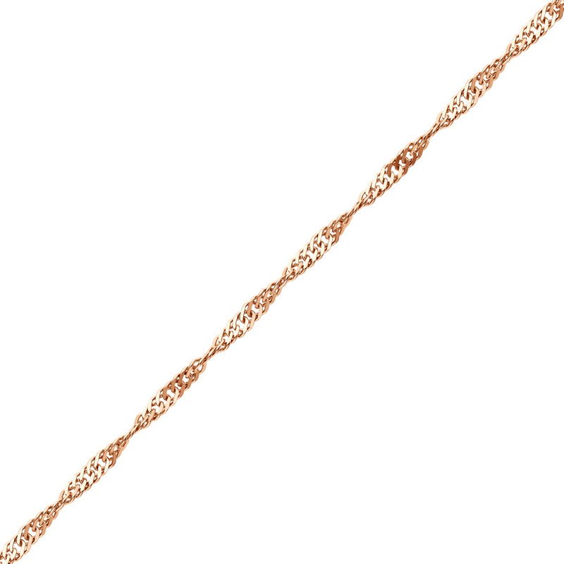 Серебряная цепь «Сингапур» с алмазной огранкой