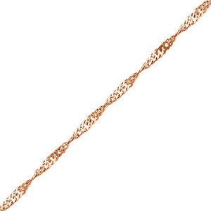 Серебряная цепь «Сингапур» с алмазной огранкой