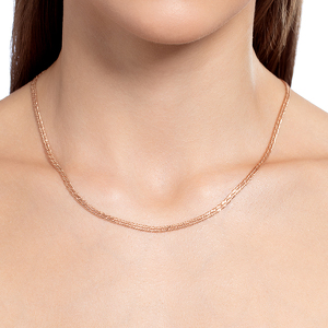 Серебряная цепь «Ромб тройной» с алмазной огранкой