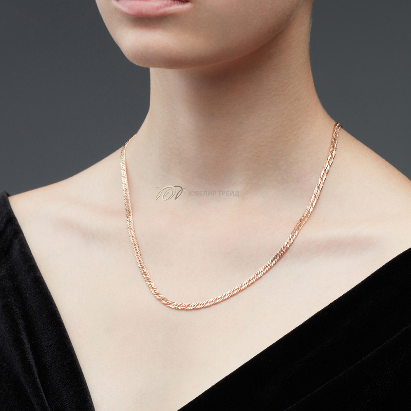 Серебряная цепь «Ромб тройной» с алмазной огранкой