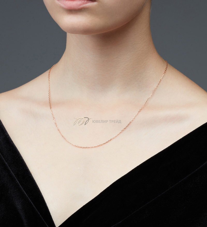 Серебряная цепь «Якорь» с алмазной огранкой