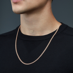 Серебряная цепь «Гарибальди» с алмазной огранкой