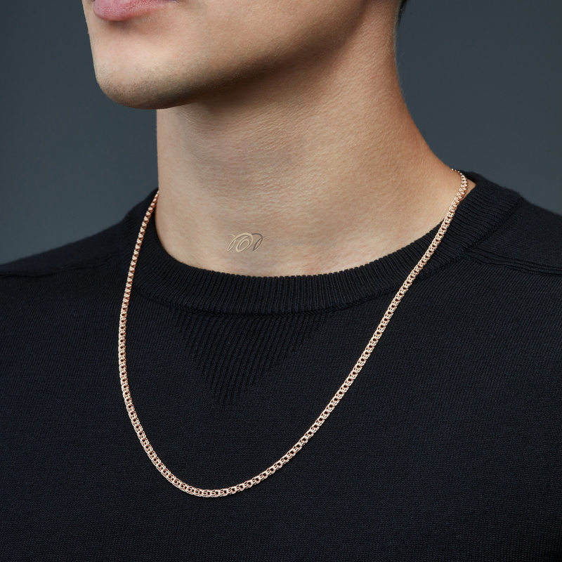 Серебряная цепь «Гарибальди» с алмазной огранкой