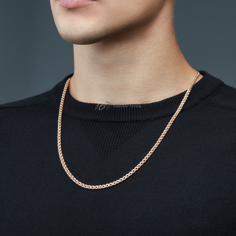 Серебряная цепь «Гарибальди» с алмазной огранкой