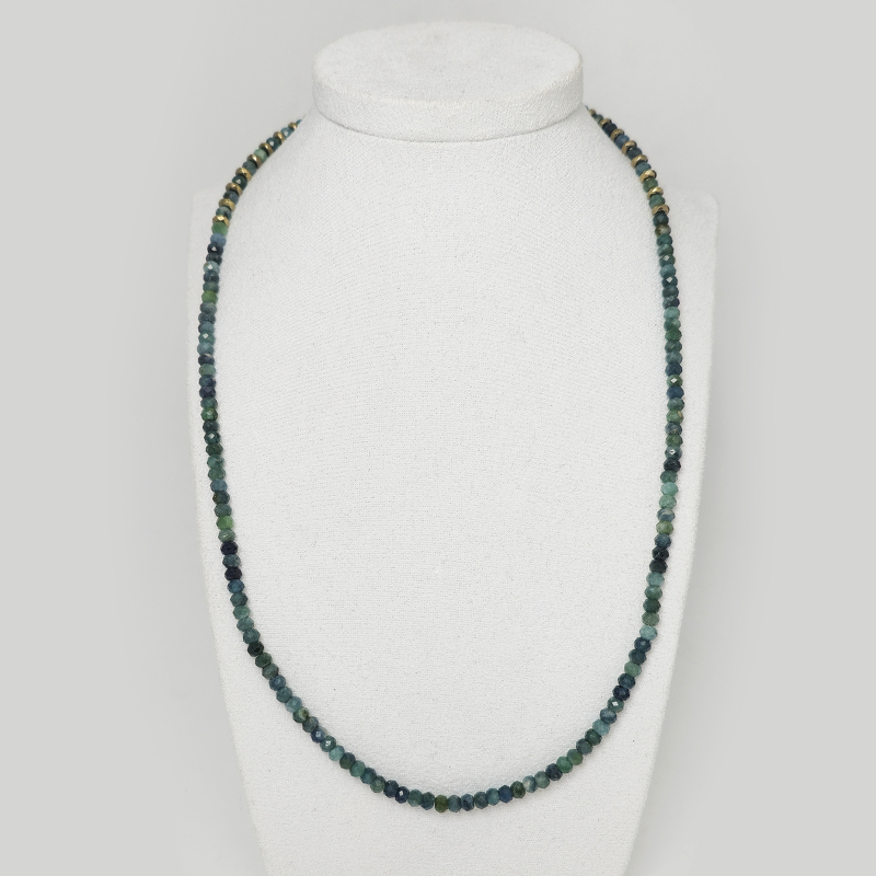 Турмалин 230 бусы параиба-индиголит диск грань4х3м