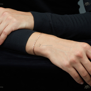 Серебряный браслет «Ромб тройной» с алмазной огранкой